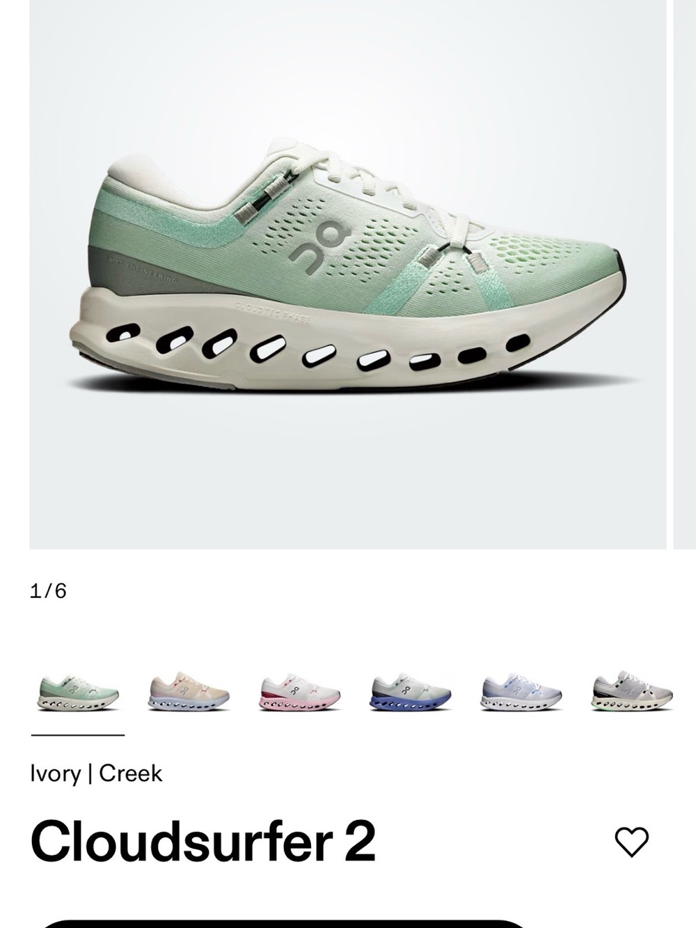 WORN 3x Womens On Running Cloudsurfer 2 in Creek/Ivory 7.5M